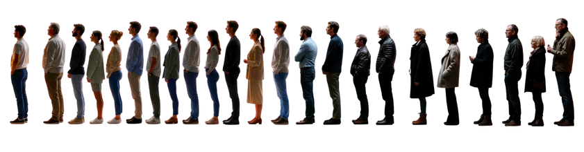 File d'attente interminable devant un stand